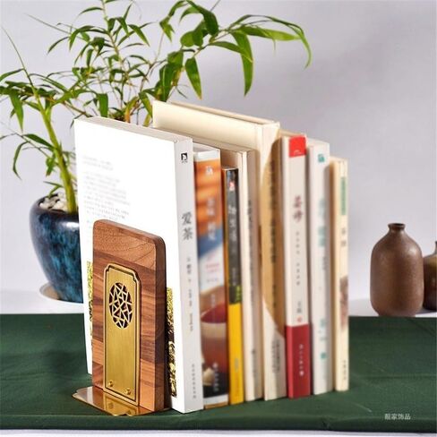 Bookend Support Bookends, Vintage Chinese Minimalist Desktop Decorative for Shelves Bookends in Saudi Arabia