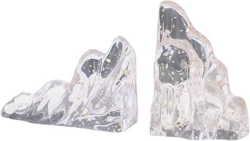 Bookend Support Decoration Bookends, Clear Resin for Shelves, Heavy Duty Book Ends and Desktop Organizer, Stopper for Books/Movies/CDs Bookends in Saudi Arabia