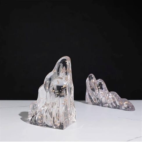Bookend Support Decoration Bookends, Clear Resin for Shelves, Heavy Duty Book Ends and Desktop Organizer, Stopper for Books/Movies/CDs Bookends in Saudi Arabia