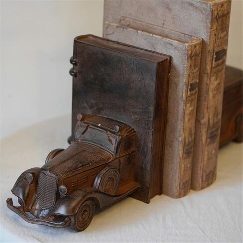 Bookend Support Rustic Style Book Ends Vintage Aged Resin Bookends Stopper for Shelves Books Home Office Decor Bookends in Saudi Arabia