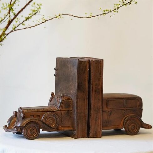 Bookend Support Rustic Style Book Ends Vintage Aged Resin Bookends Stopper for Shelves Books Home Office Decor Bookends in Saudi Arabia