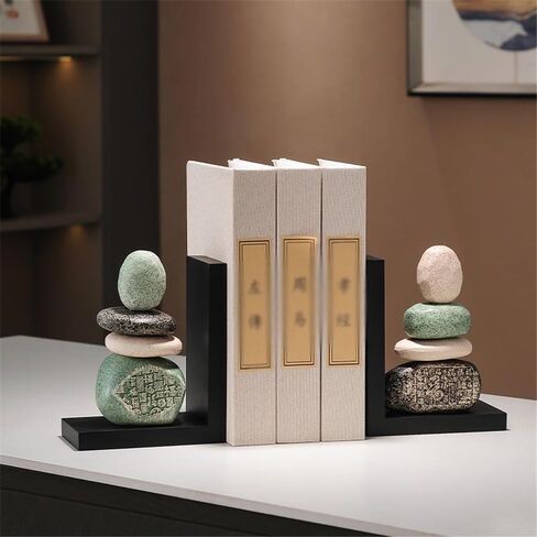 Bookend Support Ceramic Bookends for Shelves, Large for Heavy Books, Duty Book Stopper for CD Movies Bookends in Saudi Arabia