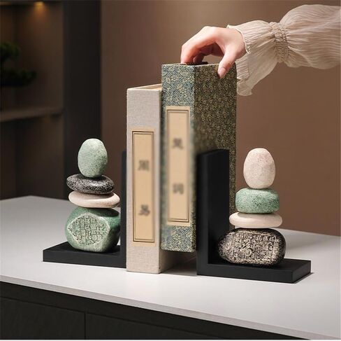 Bookend Support Ceramic Bookends for Shelves, Large for Heavy Books, Duty Book Stopper for CD Movies Bookends in Saudi Arabia
