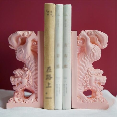 Bookend Support Bookends Chinese Pink Book End Decorative for Shelves Home Zen Desktop Ornament Bookends in Saudi Arabia