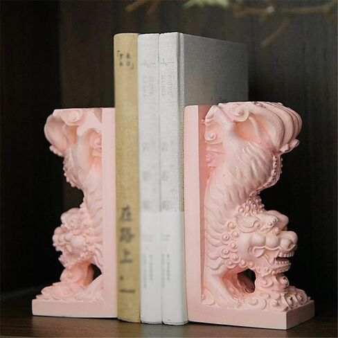 Bookend Support Bookends Chinese Pink Book End Decorative for Shelves Home Zen Desktop Ornament Bookends in Saudi Arabia