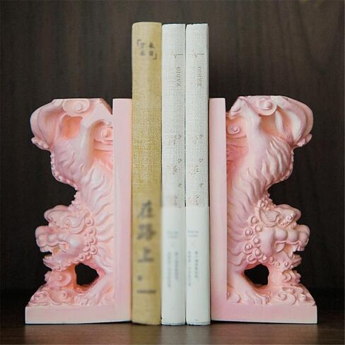 Bookend Support Bookends Chinese Pink Book End Decorative for Shelves Home Zen Desktop Ornament Bookends in Saudi Arabia