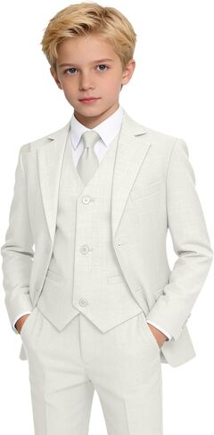 Boy Suit for Kids Formal Tuxedo Set 3 Pieces Teen Boys Dress Suits for Wedding Graduation in Saudi Arabia