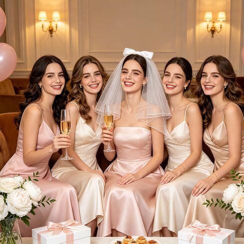 White Bridal Veil for Bride, 24 Inch Short Wedding Veil with Bow & Pearls, Elegant Tulle Comb Hold Bridal to Be Shower Gift for Bachelorette Party Bridesmaid Women Girls in Saudi Arabia