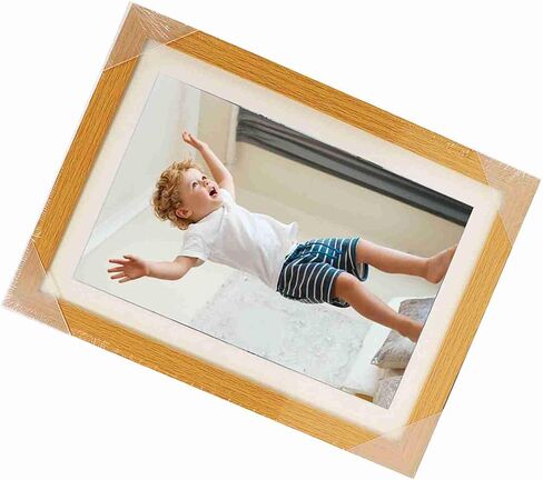 Top Design Wooden Photo Frame, Holds 150 A4 Sheets Photo Frame, Elastic Bands Secure Display, Ideal for Modern Home & Office Decor, No Damage Wall Hooks (White) in Kuwait