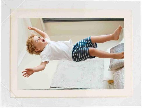 Top Design Wooden Photo Frame, Holds 150 A4 Sheets Photo Frame, Elastic Bands Secure Display, Ideal for Modern Home & Office Decor, No Damage Wall Hooks (White) in Kuwait