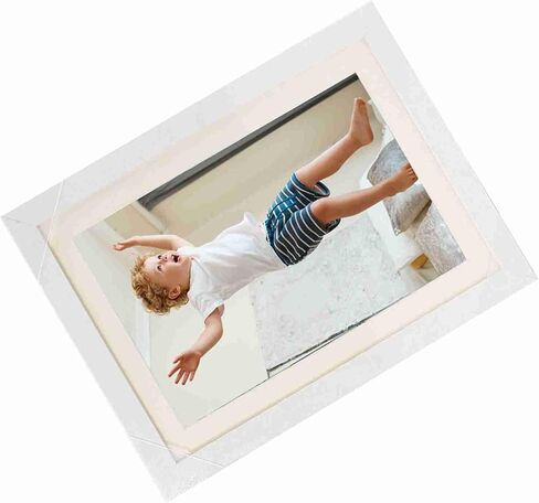 Top Design Wooden Photo Frame, Holds 150 A4 Sheets Photo Frame, Elastic Bands Secure Display, Ideal for Modern Home & Office Decor, No Damage Wall Hooks (White) in Kuwait