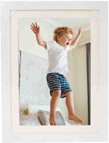 Top Design Wooden Photo Frame, Holds 150 A4 Sheets Photo Frame, Elastic Bands Secure Display, Ideal for Modern Home & Office Decor, No Damage Wall Hooks (White) in Kuwait