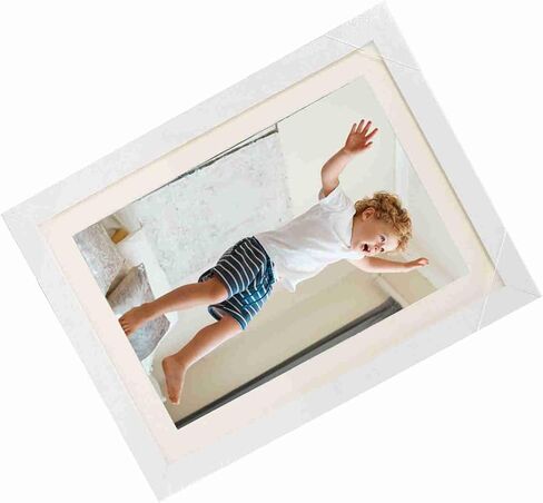 Top Design Wooden Photo Frame, Holds 150 A4 Sheets Photo Frame, Elastic Bands Secure Display, Ideal for Modern Home & Office Decor, No Damage Wall Hooks (White) in Kuwait