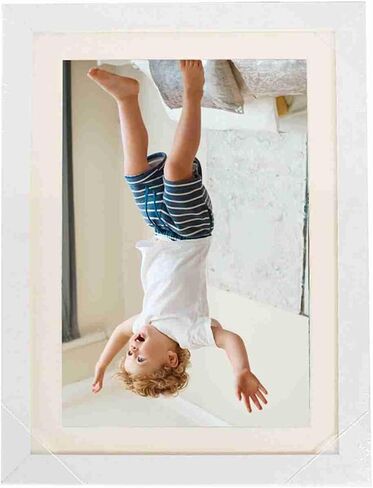 Top Design Wooden Photo Frame, Holds 150 A4 Sheets Photo Frame, Elastic Bands Secure Display, Ideal for Modern Home & Office Decor, No Damage Wall Hooks (White) in Kuwait