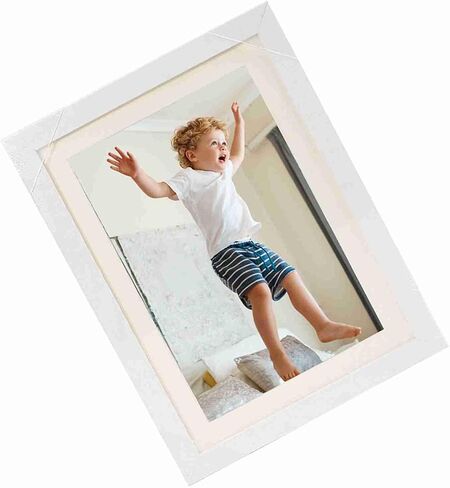 Top Design Wooden Photo Frame, Holds 150 A4 Sheets Photo Frame, Elastic Bands Secure Display, Ideal for Modern Home & Office Decor, No Damage Wall Hooks (White) in Kuwait