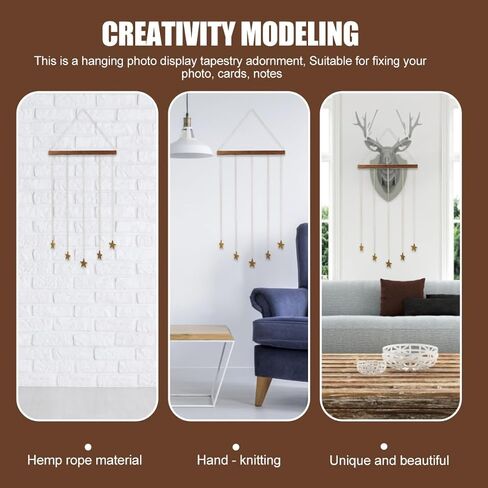 Wooden Photo Display Stand Wall Decor Scandinavian Style 40x25x69cm Photo Hanging Frame Home Ornament for Room Decoration in Kuwait