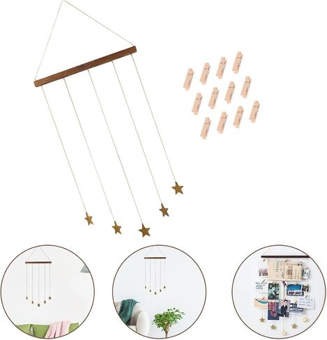 Wooden Photo Display Stand Wall Decor Scandinavian Style 40x25x69cm Photo Hanging Frame Home Ornament for Room Decoration in Kuwait