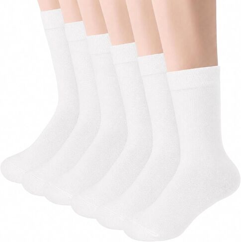 Cotton Crew Socks for Women – 6 Pairs Aesthetic Minimalist Casual Socks in Saudi Arabia