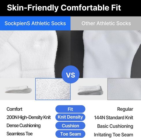 Cotton Crew Socks Men Women | 4 Pairs Soft Cushioned Comfort Odor Control Breathable | Daily Wear Gift | Size 7-13 in Kuwait