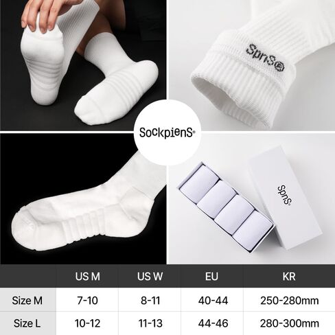 Cotton Crew Socks Men Women | 4 Pairs Soft Cushioned Comfort Odor Control Breathable | Daily Wear Gift | Size 7-13 in Kuwait