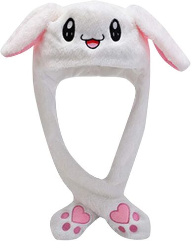 قبعة أرنب لطيفة مع آذان متحركة، ملحقات ملابس رأس Kawaii للحفلات التنكرية in Kuwait