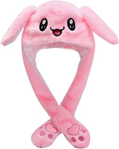 قبعة أرنب لطيفة مع آذان متحركة، ملحقات ملابس رأس Kawaii للحفلات التنكرية in Kuwait