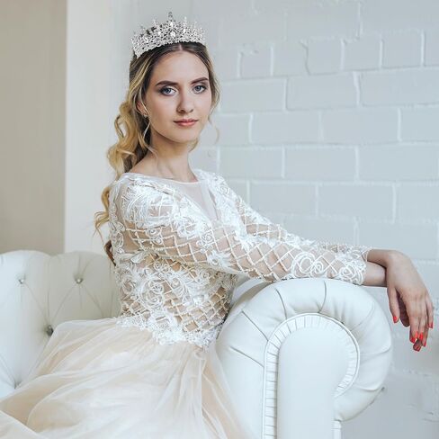 Silver Tiara Crown for Women, Sparkly Rhinestone Birthday Queen Crown, Princess Crown Headband for Wedding Prom Pageant Quinceanera Party in Saudi Arabia