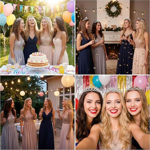 14PCS Silver Tiaras Crowns Headbands for Girls 7 Styles Metal Princess Crowns Tiara Headband for Women Girls Princess Dress Up Costume Perfect for Birthday Party Wedding Prom in Kuwait