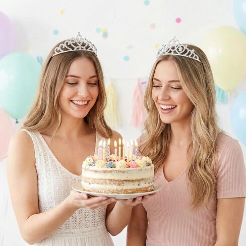 14PCS Silver Tiaras Crowns Headbands for Girls 7 Styles Metal Princess Crowns Tiara Headband for Women Girls Princess Dress Up Costume Perfect for Birthday Party Wedding Prom in Kuwait