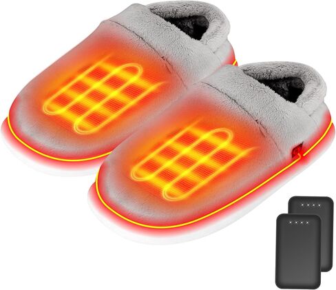 Heated Slippers - Foot Warmer for Men & Women, Electric Heating Slippers, Upgraded 4000mAh Battery Pack in Kuwait