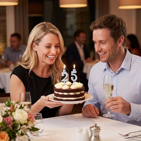 10Pcs Number Candle Holder Set, Reusable Birthday Candle Holders, Silver 0-9 Number Candle Holder Set for Parties and Celebrations, Milestone Event Cake Decorations in Saudi Arabia