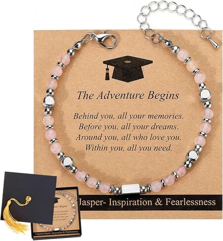 Naler 2026 Graduation Gifts, Bracelets for Her/Him, Adjustable Amazonite Bracelets with Graduation Cards & Cap Box for Middle/High School/College Graduates in Kuwait