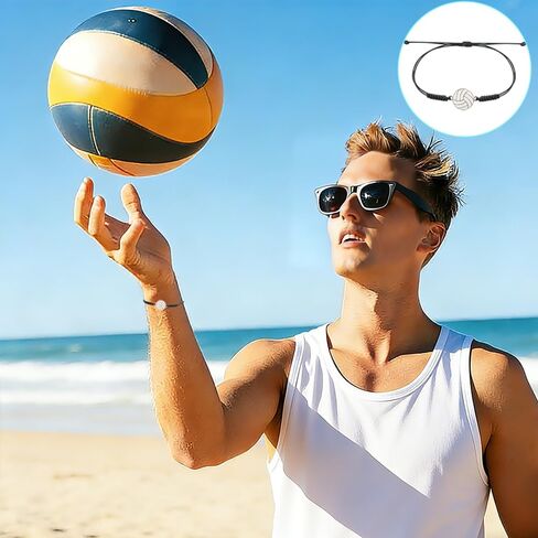 weryerker 20pcs Volleyball Charm Bracelet, Adjustable Length Handmade Sport Jewelry Gift for Players, Team Gifts, Coaches in Saudi Arabia