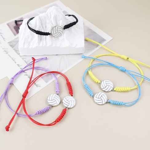 weryerker 20pcs Volleyball Charm Bracelet, Adjustable Length Handmade Sport Jewelry Gift for Players, Team Gifts, Coaches in Saudi Arabia