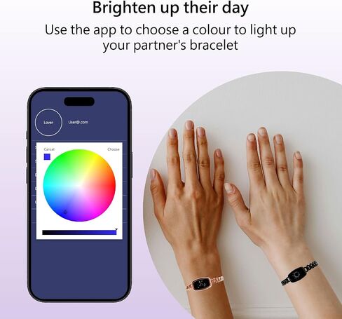 Long Distance Touch Bracelets for Couples, Vibration & Light up | Long Distance Couples Bracelets Relationship Gifts for Girlfriend Bluetooth Pairing Jewelry Xmas Gifts in Saudi Arabia