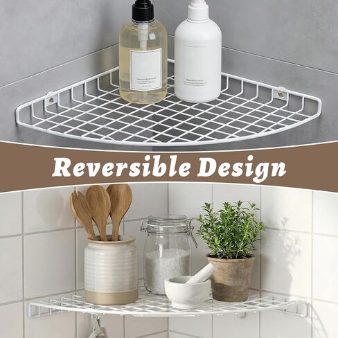 4 Pcs Corner Shelf Organizer Closet Corner Shelves 12 x 12 in Metal Wire Cabinet Wall Shelf for Kitchen, Bathroom, Living Room Home Decor, White in Kuwait