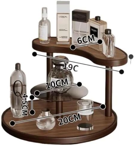Wooden Corner Shelf Perfume Organizer – Modern Space-Saving Display Rack for Bathroom, Vanity, Kitchen & Bedroom in Saudi Arabia