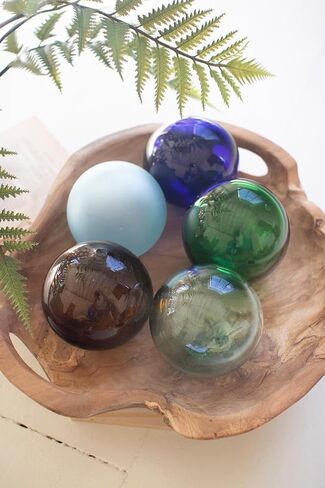 First of a Kind Recycled Clear Glass Decorative Balls - Hand Blown Colombian Transparent Orbs for Bowl Fillers, Vase Accents & Coastal Home Decor in Saudi Arabia