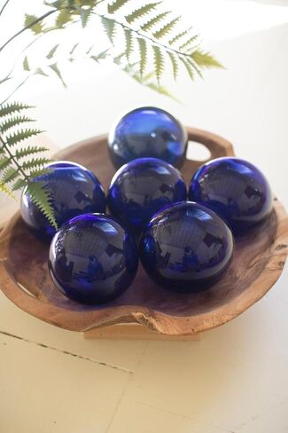 First of a Kind Recycled Clear Glass Decorative Balls - Hand Blown Colombian Transparent Orbs for Bowl Fillers, Vase Accents & Coastal Home Decor in Saudi Arabia