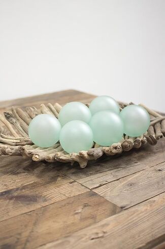 First of a Kind Recycled Clear Glass Decorative Balls - Hand Blown Colombian Transparent Orbs for Bowl Fillers, Vase Accents & Coastal Home Decor in Saudi Arabia