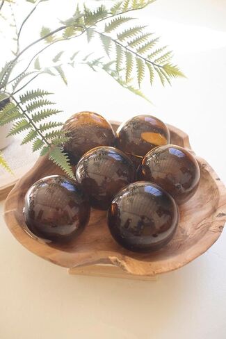 First of a Kind Recycled Clear Glass Decorative Balls - Hand Blown Colombian Transparent Orbs for Bowl Fillers, Vase Accents & Coastal Home Decor in Saudi Arabia