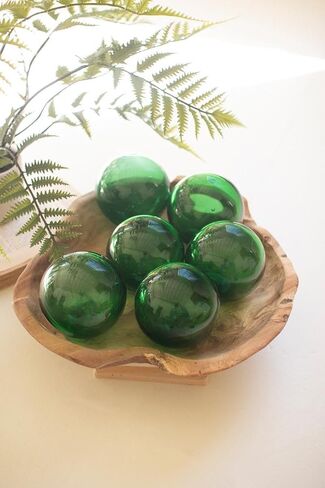 First of a Kind Recycled Clear Glass Decorative Balls - Hand Blown Colombian Transparent Orbs for Bowl Fillers, Vase Accents & Coastal Home Decor in Saudi Arabia