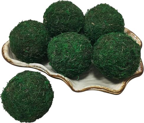 6-Pack 3.15 Inch Green Moss Balls Decorative - Realistic Faux Spheres for Home Decor, Bowl & Vase Filler, Centerpiece, Table Accents, Wedding Centerpieces & DIY Crafts in Saudi Arabia