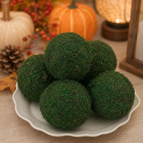 6-Pack 3.15 Inch Green Moss Balls Decorative - Realistic Faux Spheres for Home Decor, Bowl & Vase Filler, Centerpiece, Table Accents, Wedding Centerpieces & DIY Crafts in Saudi Arabia