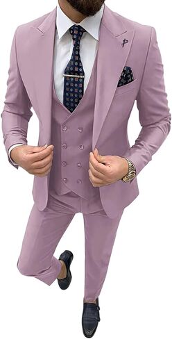 Mens Formal Suits Slim Fit Wedding Suit 3 Piece Party Prom Grooms Tuxedo Two Button Suit Jacket Blazer Pants Set in Saudi Arabia