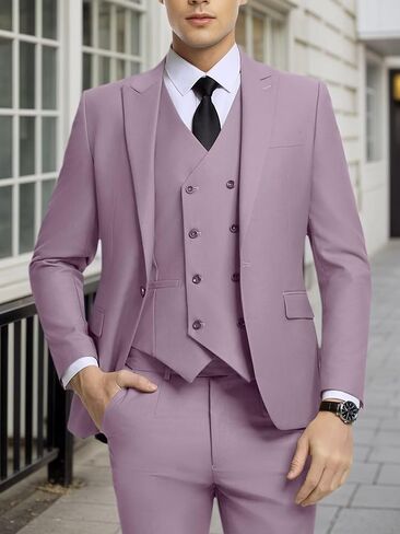 Mens Formal Suits Slim Fit Wedding Suit 3 Piece Party Prom Grooms Tuxedo Two Button Suit Jacket Blazer Pants Set in Saudi Arabia