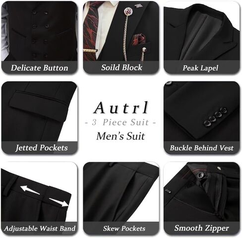 Mens Formal Suits Slim Fit Wedding Suit 3 Piece Party Prom Grooms Tuxedo Two Button Suit Jacket Blazer Pants Set in Saudi Arabia