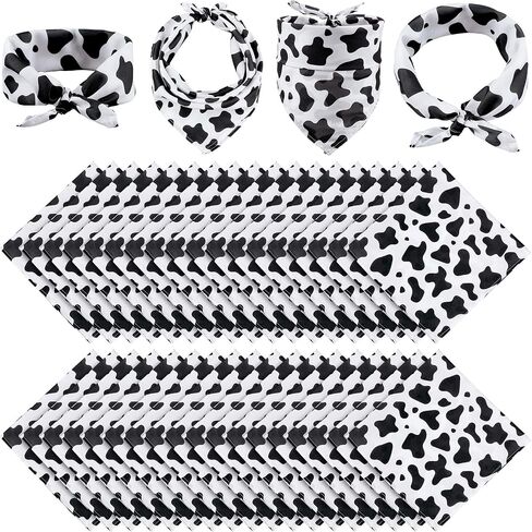 Toulite 36 Pcs Cow Print Bandanas Bulk Animal Print Bandanas for Men Women Cowboy Pet Halloween Party Favor, 20 x 20 Inch in Kuwait