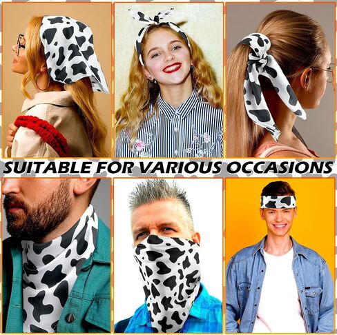 Toulite 36 Pcs Cow Print Bandanas Bulk Animal Print Bandanas for Men Women Cowboy Pet Halloween Party Favor, 20 x 20 Inch in Kuwait