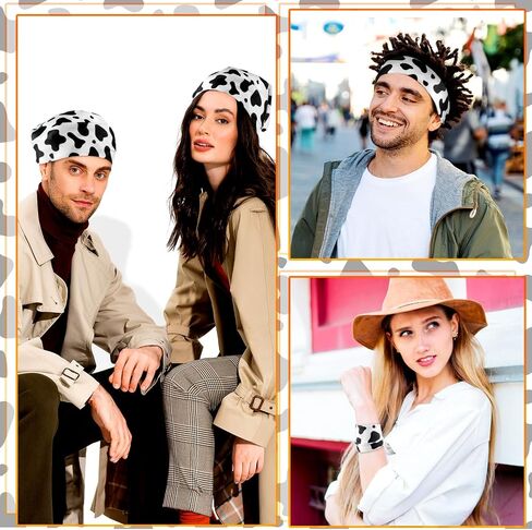 Toulite 36 Pcs Cow Print Bandanas Bulk Animal Print Bandanas for Men Women Cowboy Pet Halloween Party Favor, 20 x 20 Inch in Kuwait